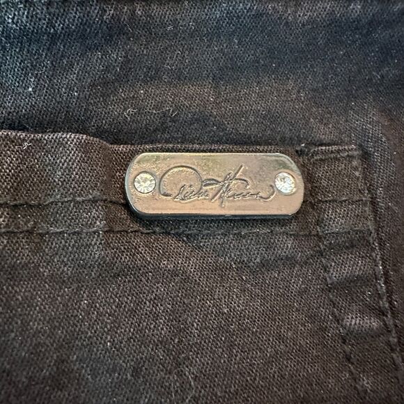 DG2 Diane Gilman Solid Black Mid-Rise Denim Jeans Stretch Straight Leg 10 - Picture 4 of 11